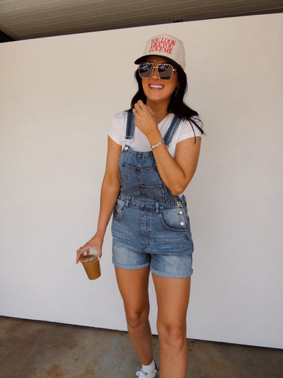 Westside Denim Short Overalls - Medium Wash