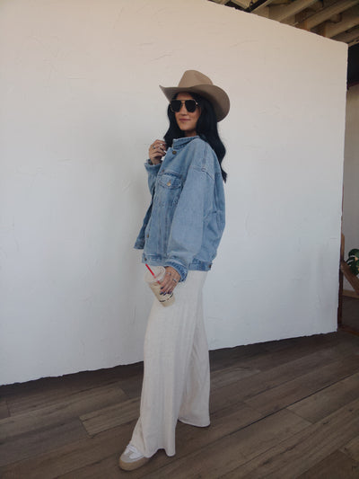 Off Duty Oversized Denim Jacket - Blue