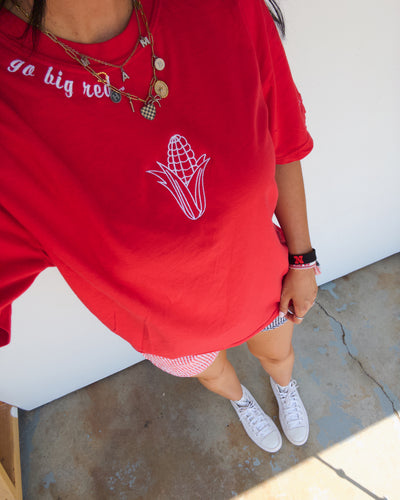 Go Big Red Corn Cotton Tee - Red