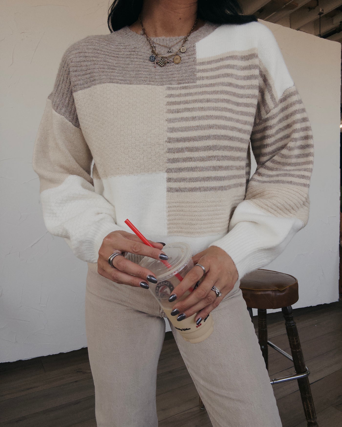 Nellie Stripe Sweater - Ivory Multi