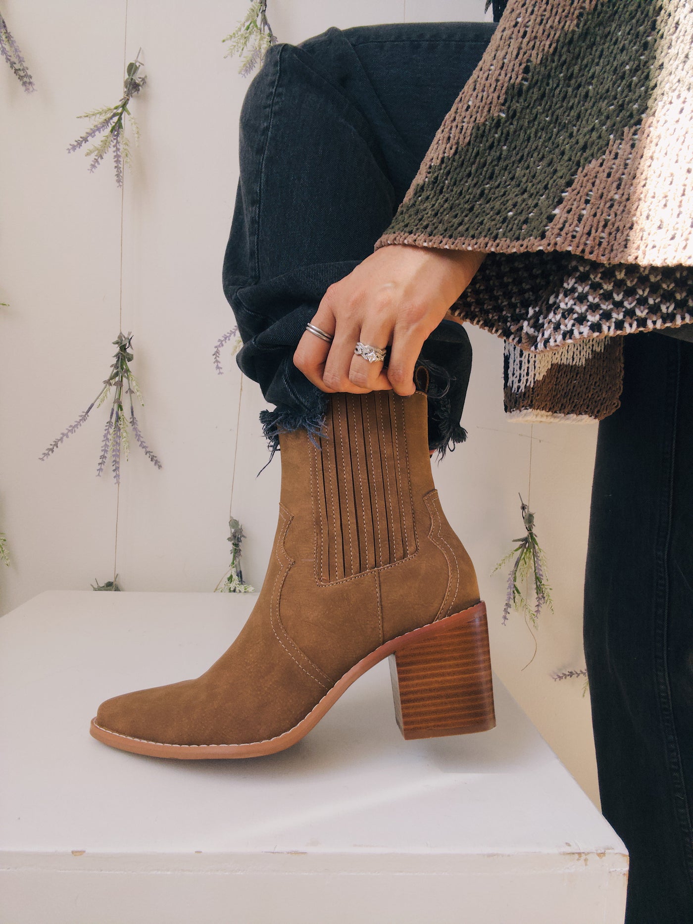 Addison Western Bootie - Camel