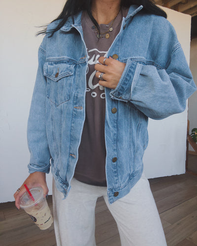 Off Duty Oversized Denim Jacket - Blue