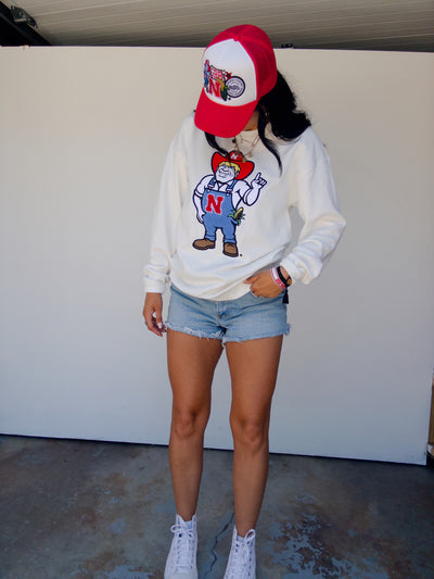 Herbie Chenille Sweatshirt - White