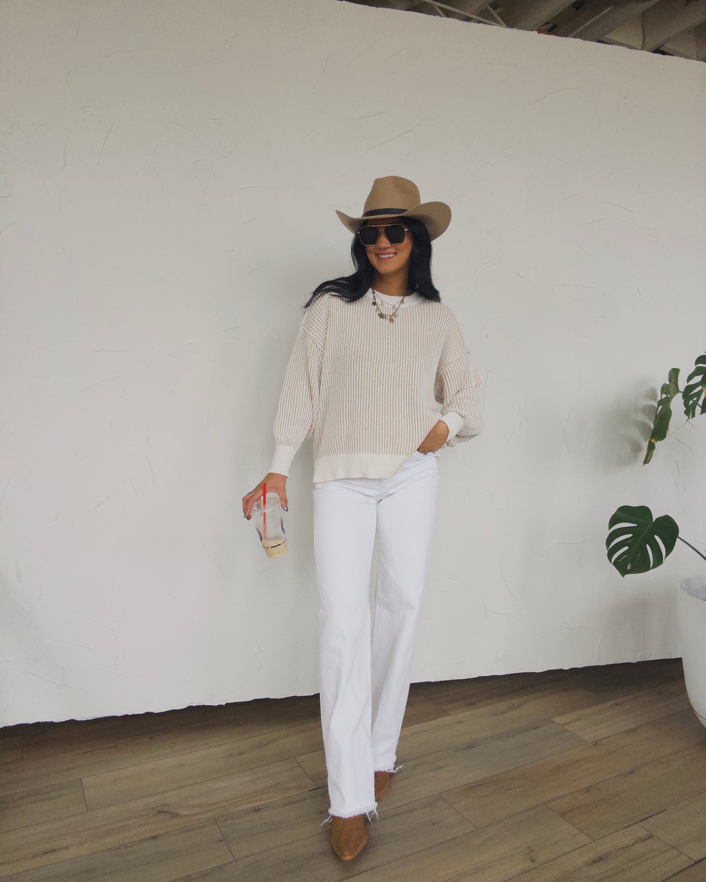 Linden Striped Sweater - Taupe