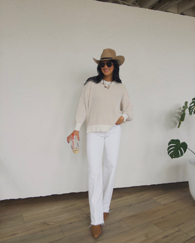 Linden Striped Sweater - Taupe