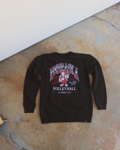 Nebraska Volleyball Oversized Sweatshirt - Black