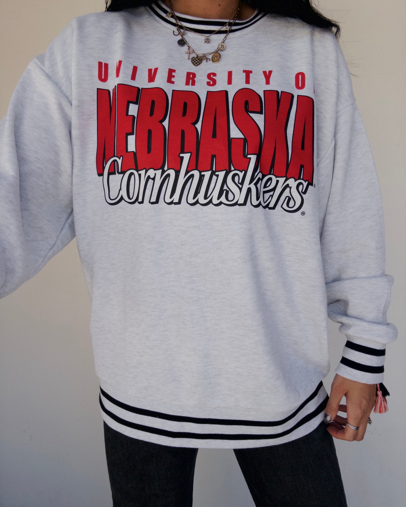 Retro Cornhuskers Sweatshirt - Ash