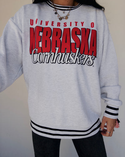 Retro Cornhuskers Sweatshirt - Ash
