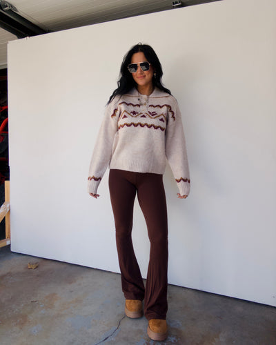 Morning Harvest Button Sweater - Oatmeal