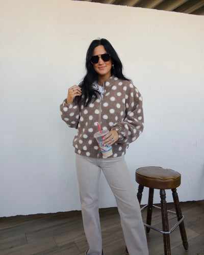 Dottie Days Jacket - Mocha/Cream