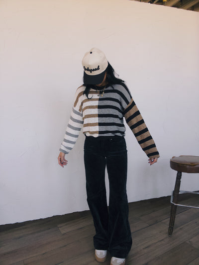 Golden Hour Stripe Sweater - Black Multi