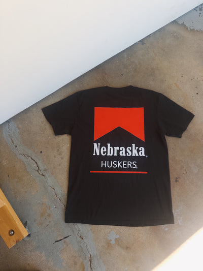 Nebraska Marlboro Cotton Tee - Black