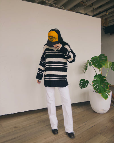 Neutral Oversized Sweater - Black/Ivory