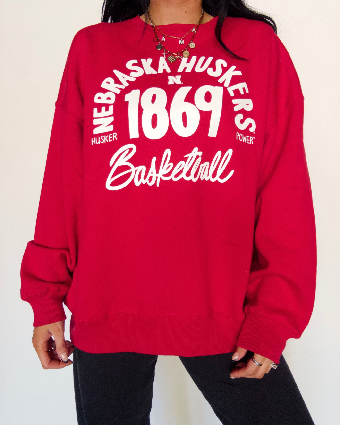 Nebraska Trademark Oversized Basketball Sweatshirt - Red