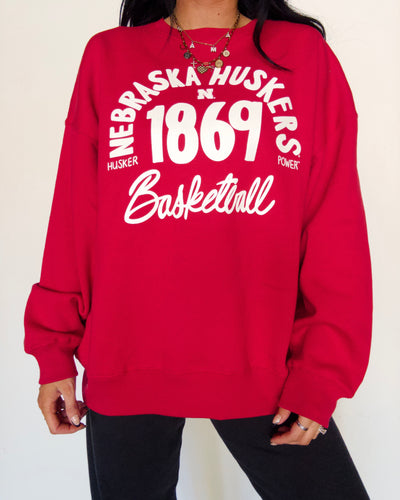 Nebraska Trademark Oversized Basketball Sweatshirt - Red