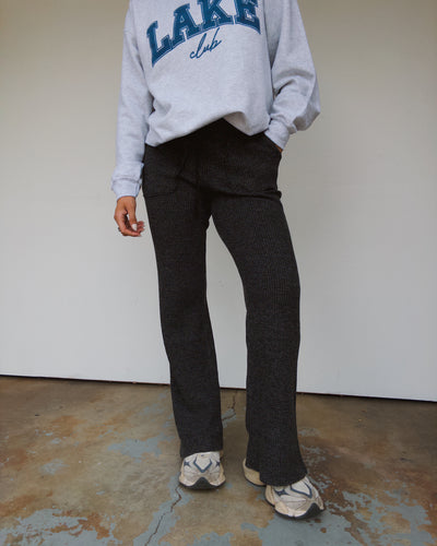 Haven Waffle Knit Pants - Charcoal