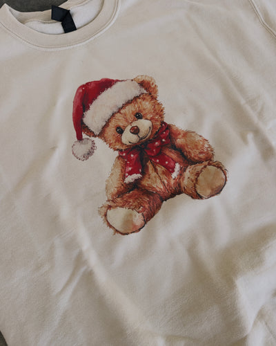 Christmas Teddy Sweatshirt - Sand
