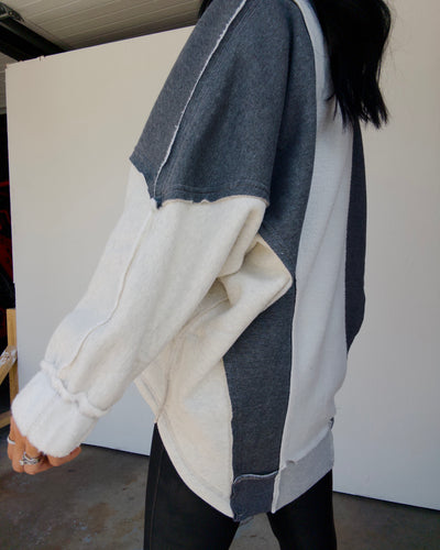 Lallie Oversized Sweatshirt - Gray Multi