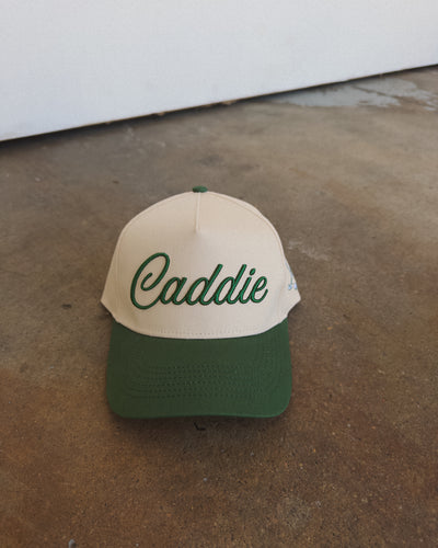 Caddie Cursive Hat - Green/Cream