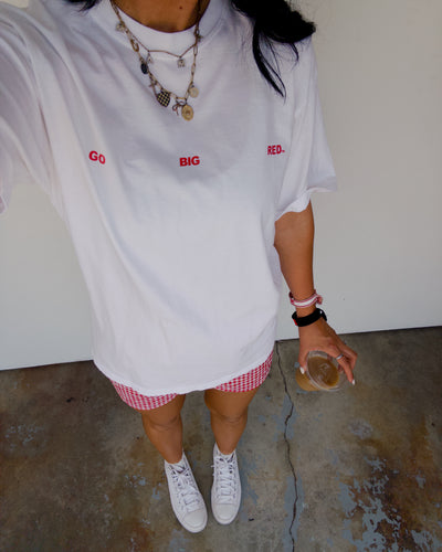 Go Big Red Lincoln Cotton Tee - White