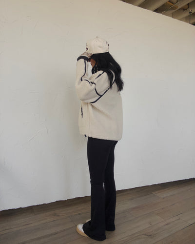 Cloudland Oversized Half-Zip - Oatmeal/Black