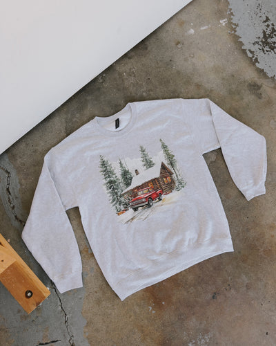 Vintage Winter Pickup Sweatshirt - Ash