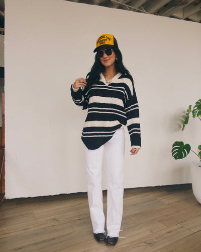 Neutral Oversized Sweater - Black/Ivory