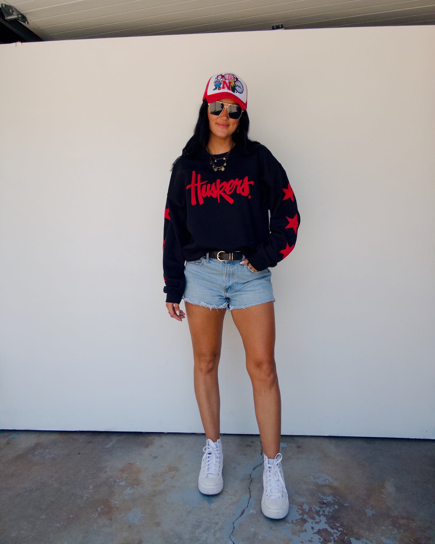 Huskers Star Sweatshirt - Black