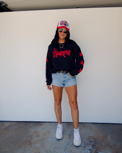 Huskers Star Sweatshirt - Black