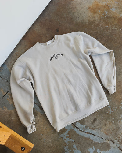 How Lucky Our We Sweatshirt - Sand
