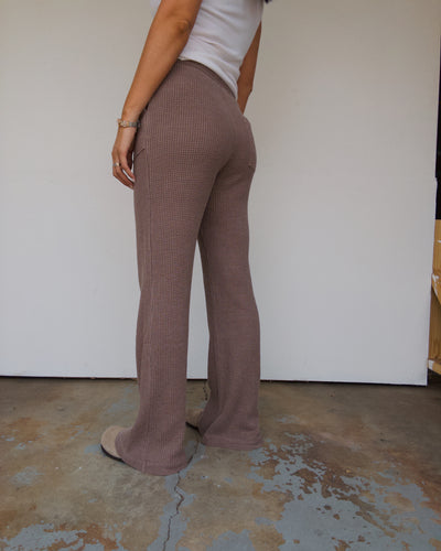 Haven Waffle Knit Pants - Brown