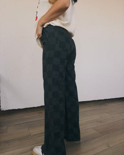Checked Out Pants - Black/Charcoal
