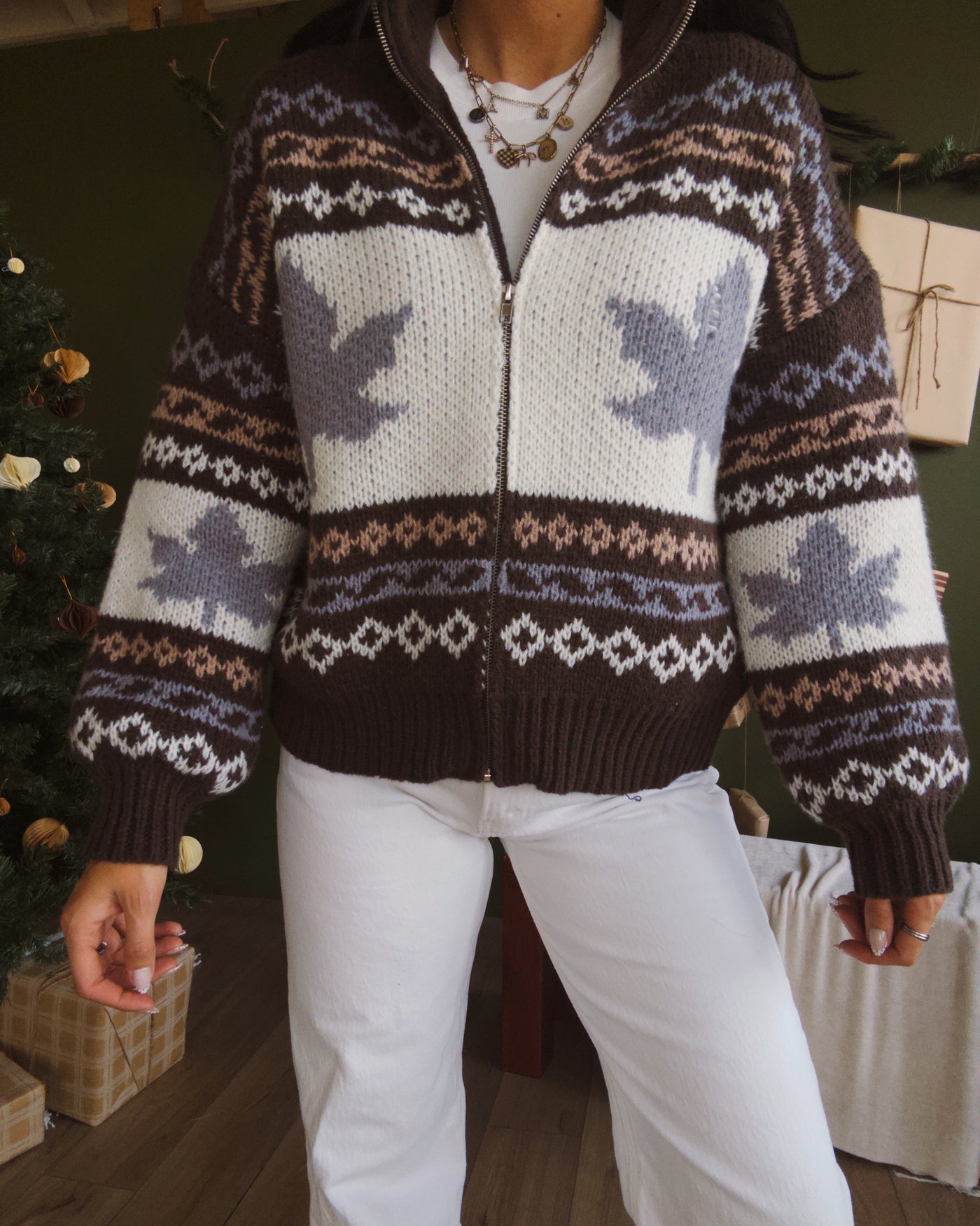 Maple Knit Cardigan - Brown Multi