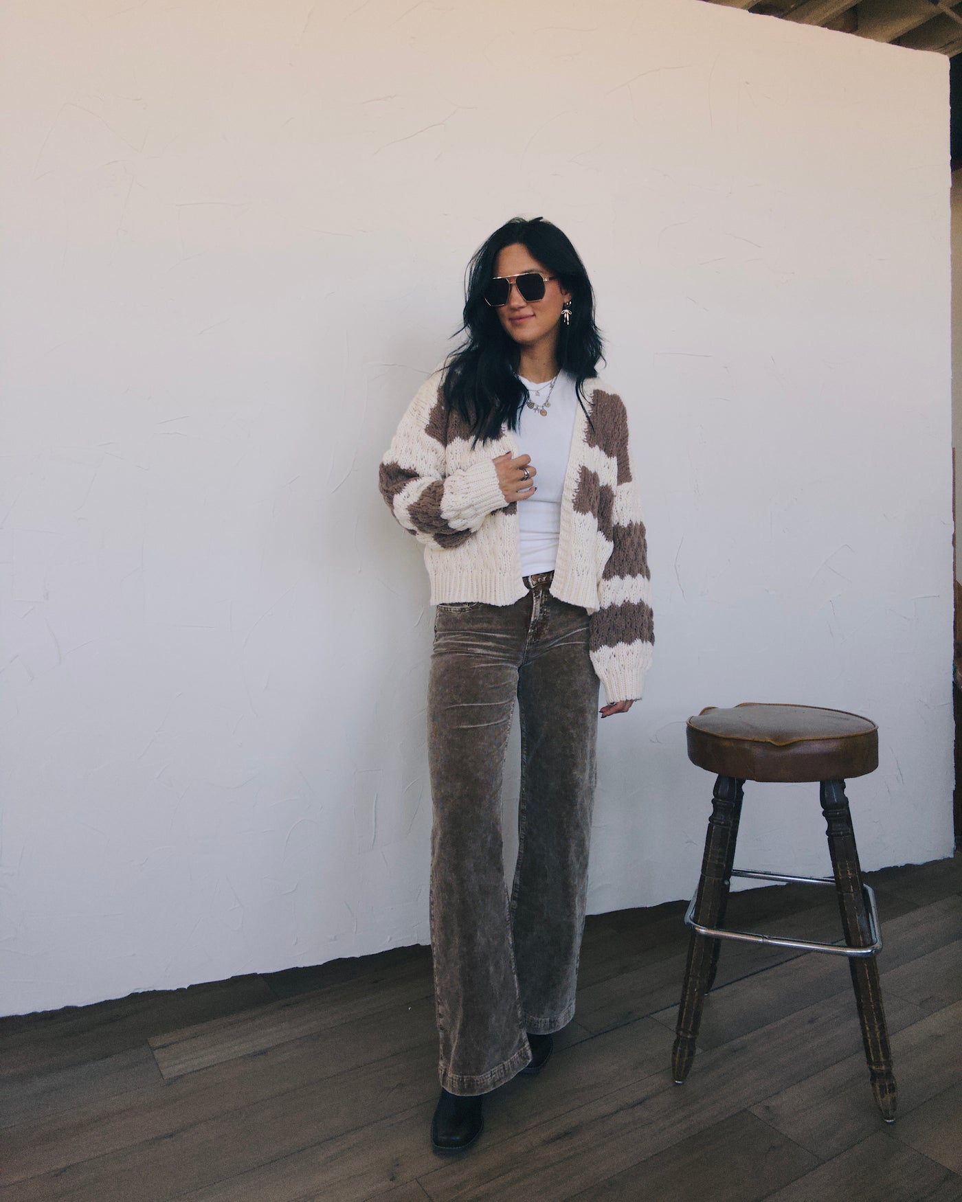 Campfire Cardigan - Ivory/Mocha