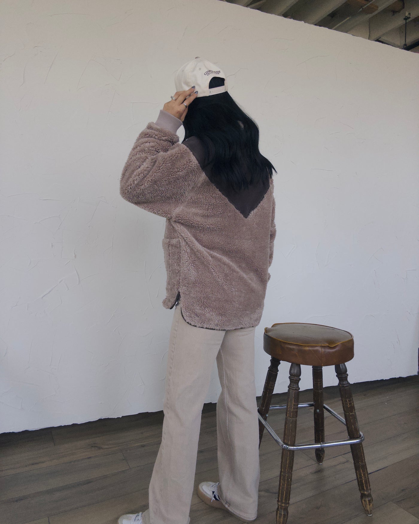 Cabin Creek Oversized Pullover - Mauve/Brown