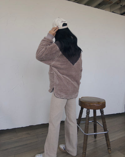 Cabin Creek Oversized Pullover - Mauve/Brown