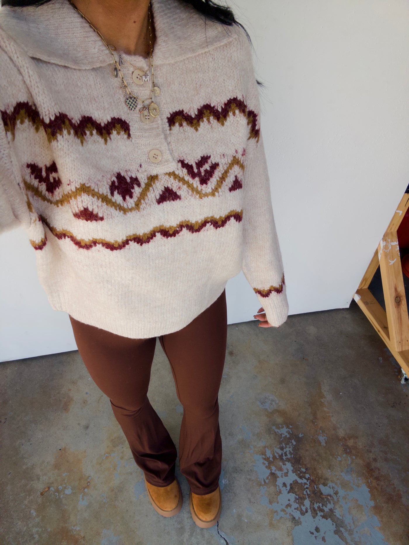 Morning Harvest Button Sweater - Oatmeal