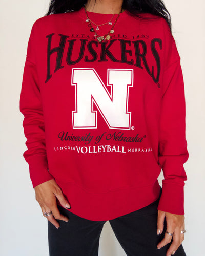 Nebraska Volleyball Hi-Dive Sweatshirt - Red