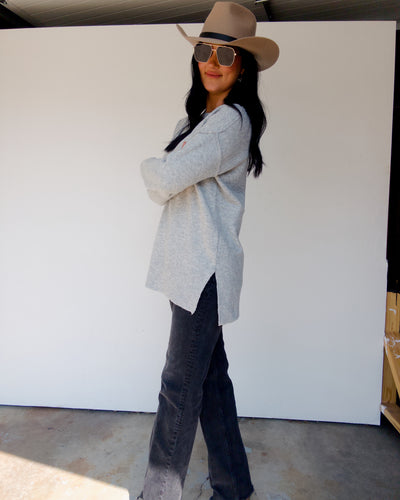 Everyday Tunic Sweater - Heather Grey