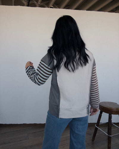 Modern Mix Top - Ecru/Multi