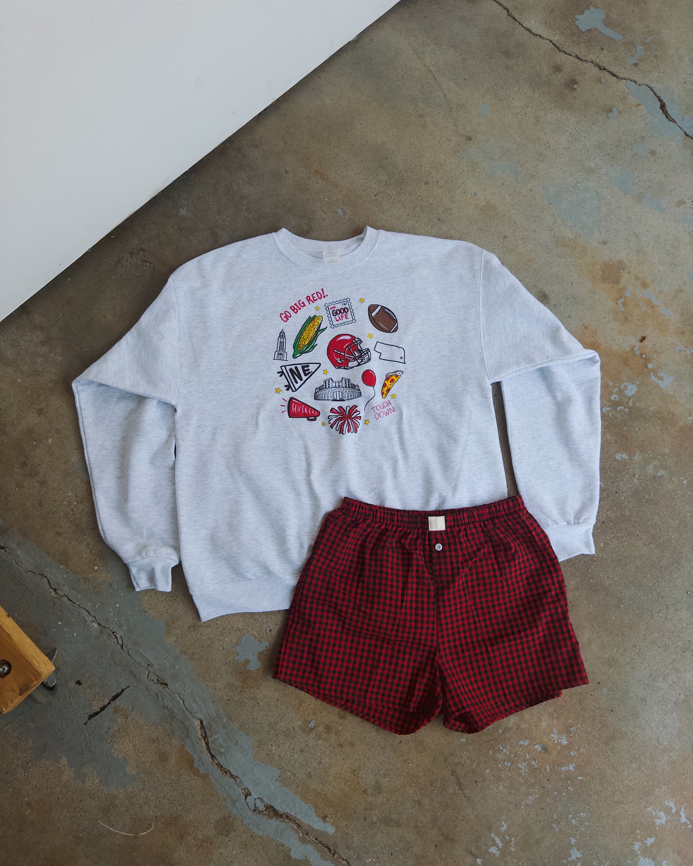 PREORDER Nebraska Doodle Sweatshirt - Ash