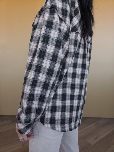 Denver Plaid Shacket - Cream/Black