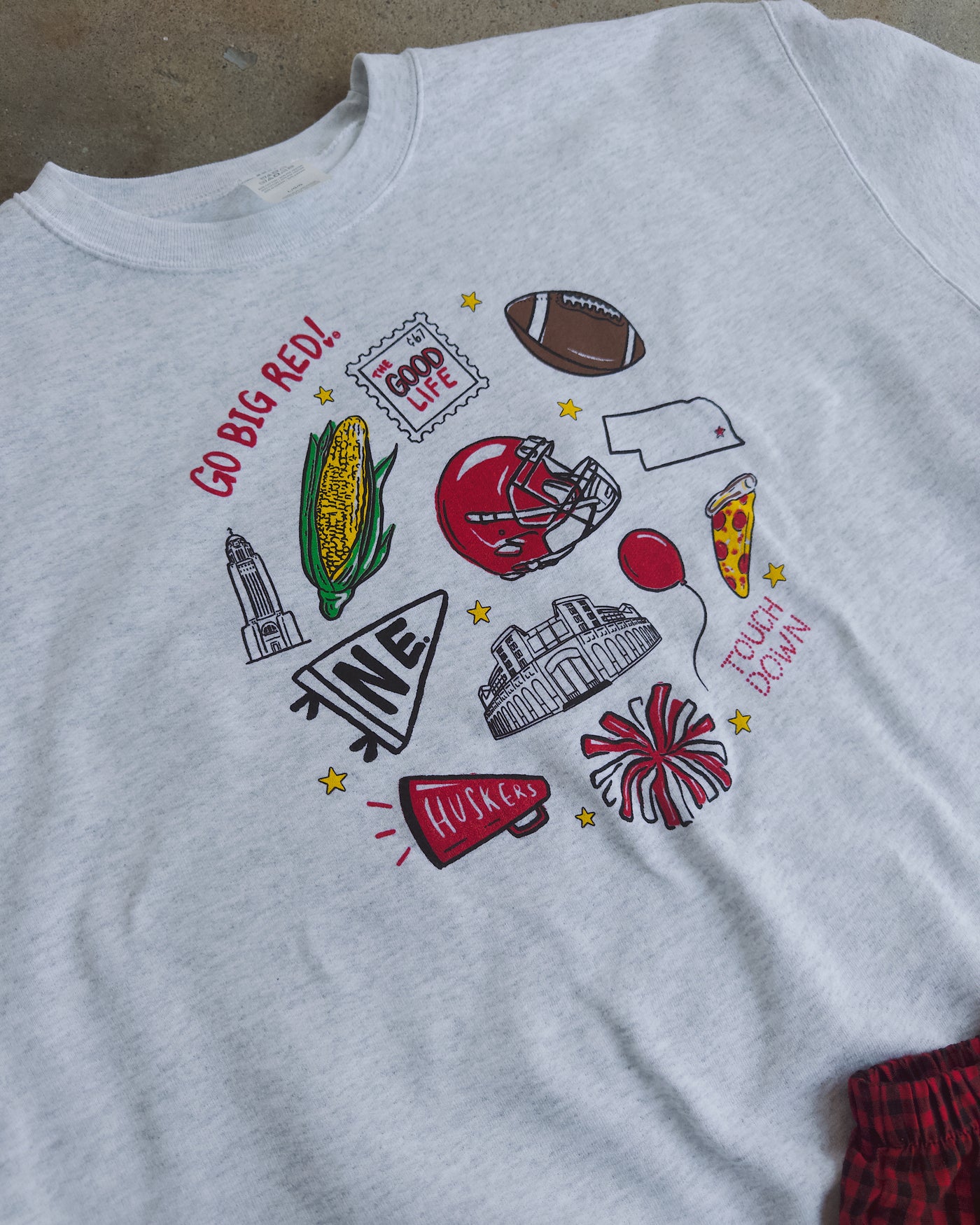 PREORDER Nebraska Doodle Sweatshirt - Ash