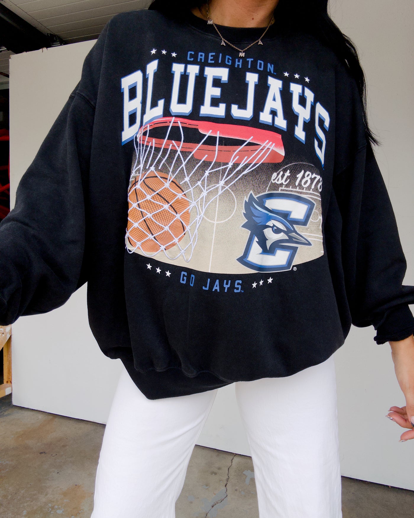 Creighton Malone Oversized Sweatshirt - Washed Black