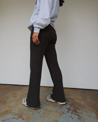 Haven Waffle Knit Pants - Charcoal