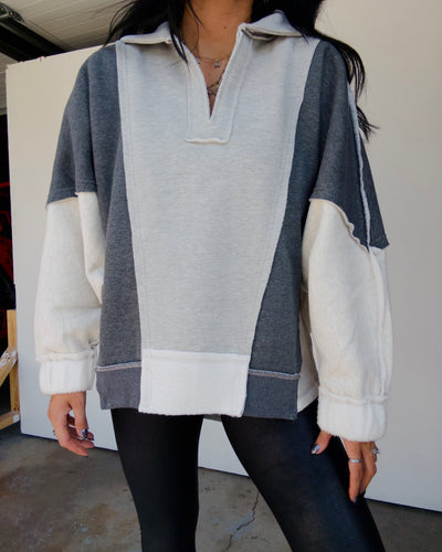 Lallie Oversized Sweatshirt - Gray Multi