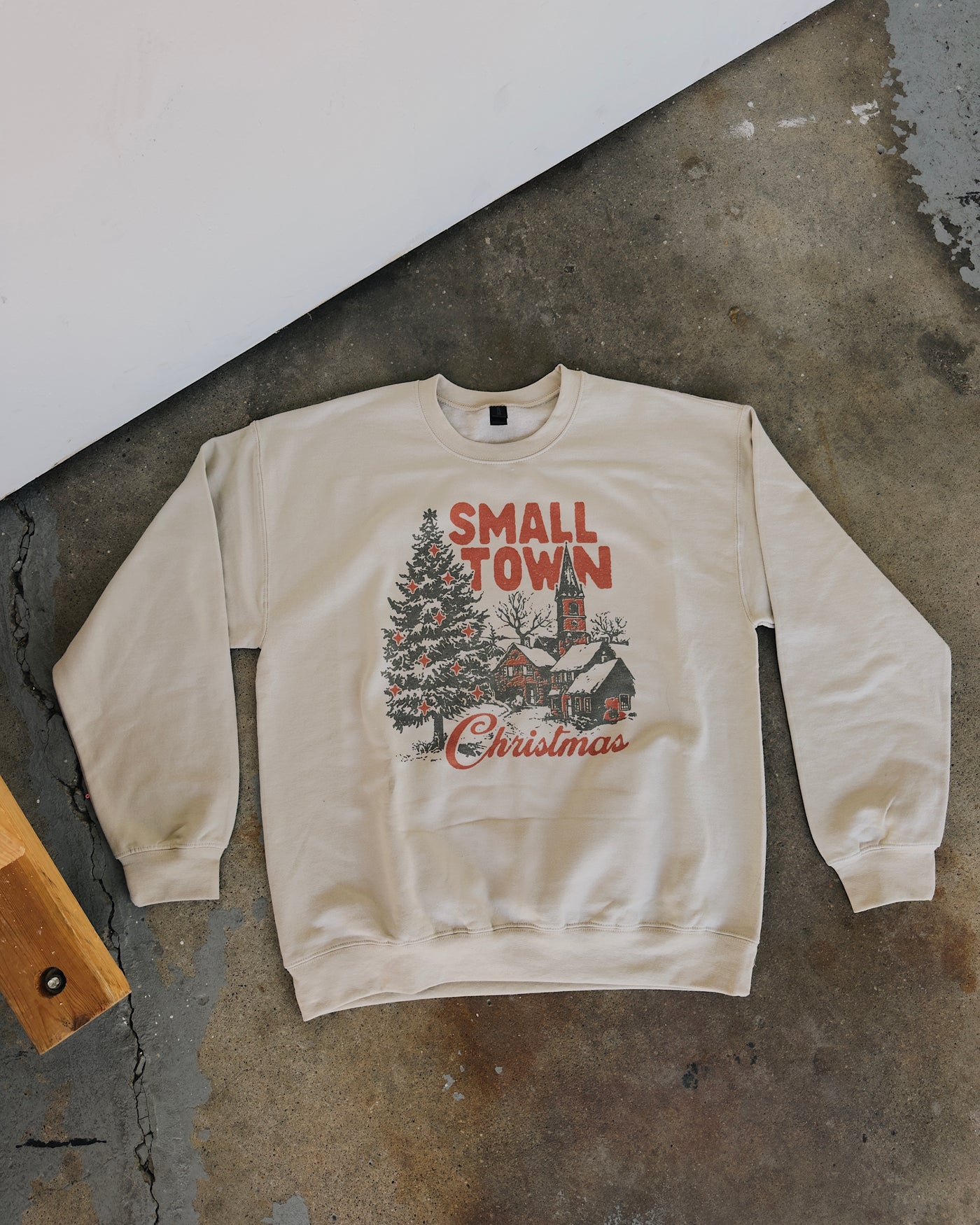 Small Town Christmas Sweatshirt - Sand