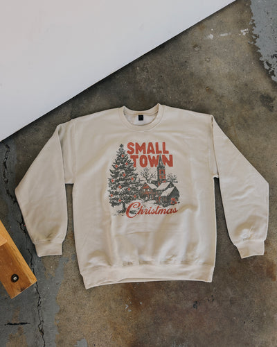 Small Town Christmas Sweatshirt - Sand