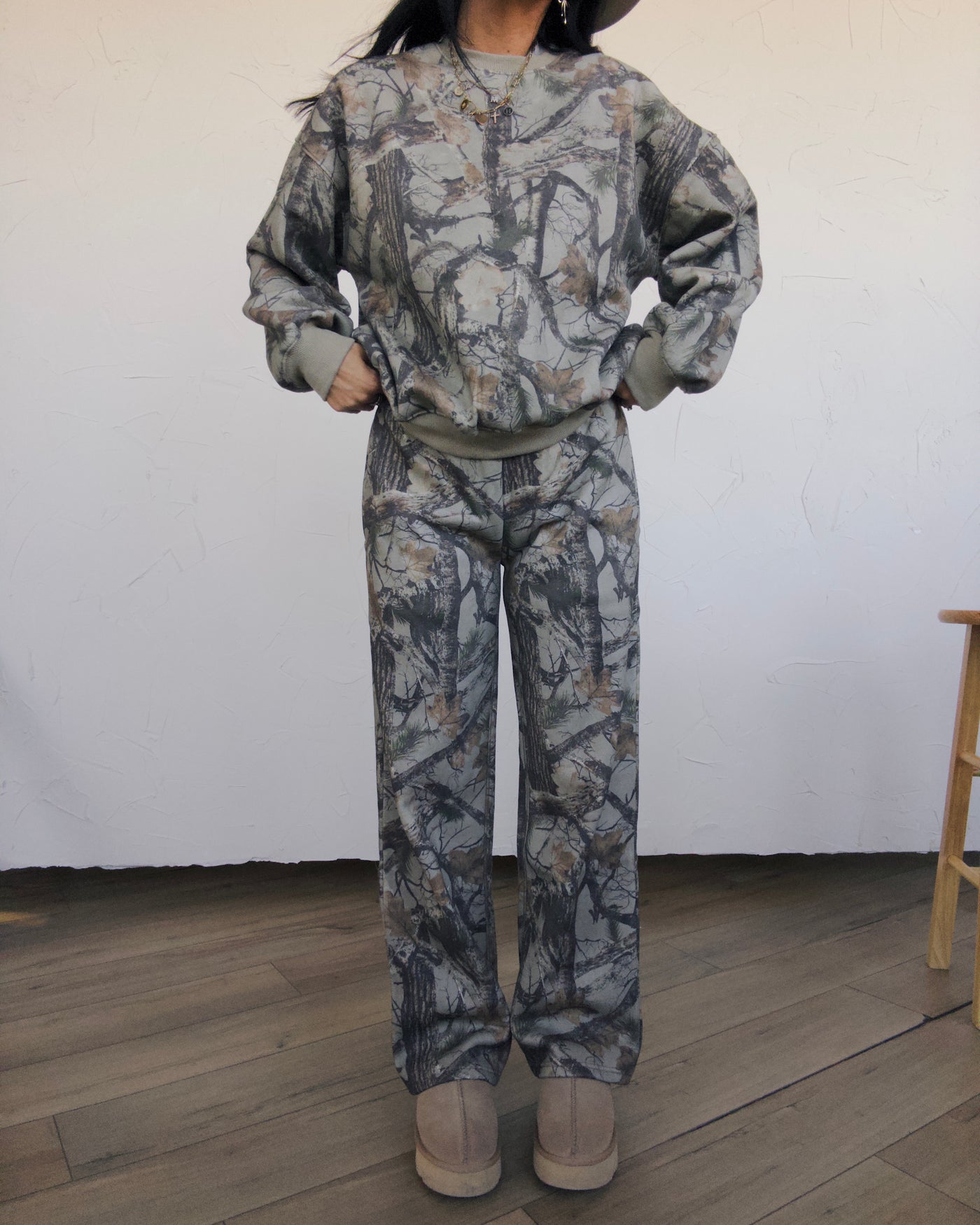 Elk Woodland Wide Leg Sweatpants - Camo