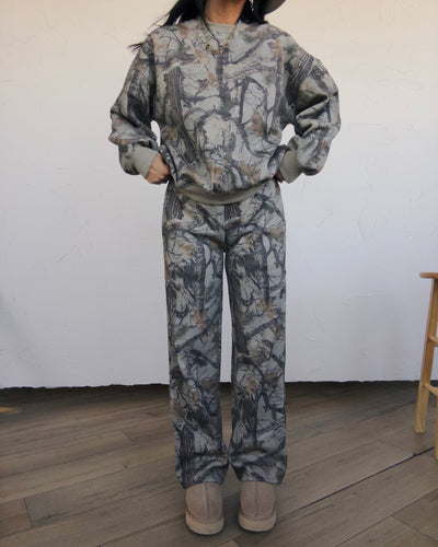 Elk Woodland Wide Leg Sweatpants - Camo